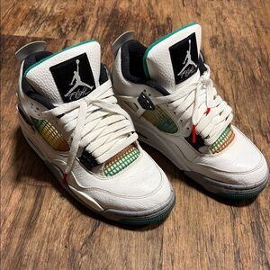 Women’s White and Green Jordan Sneakers